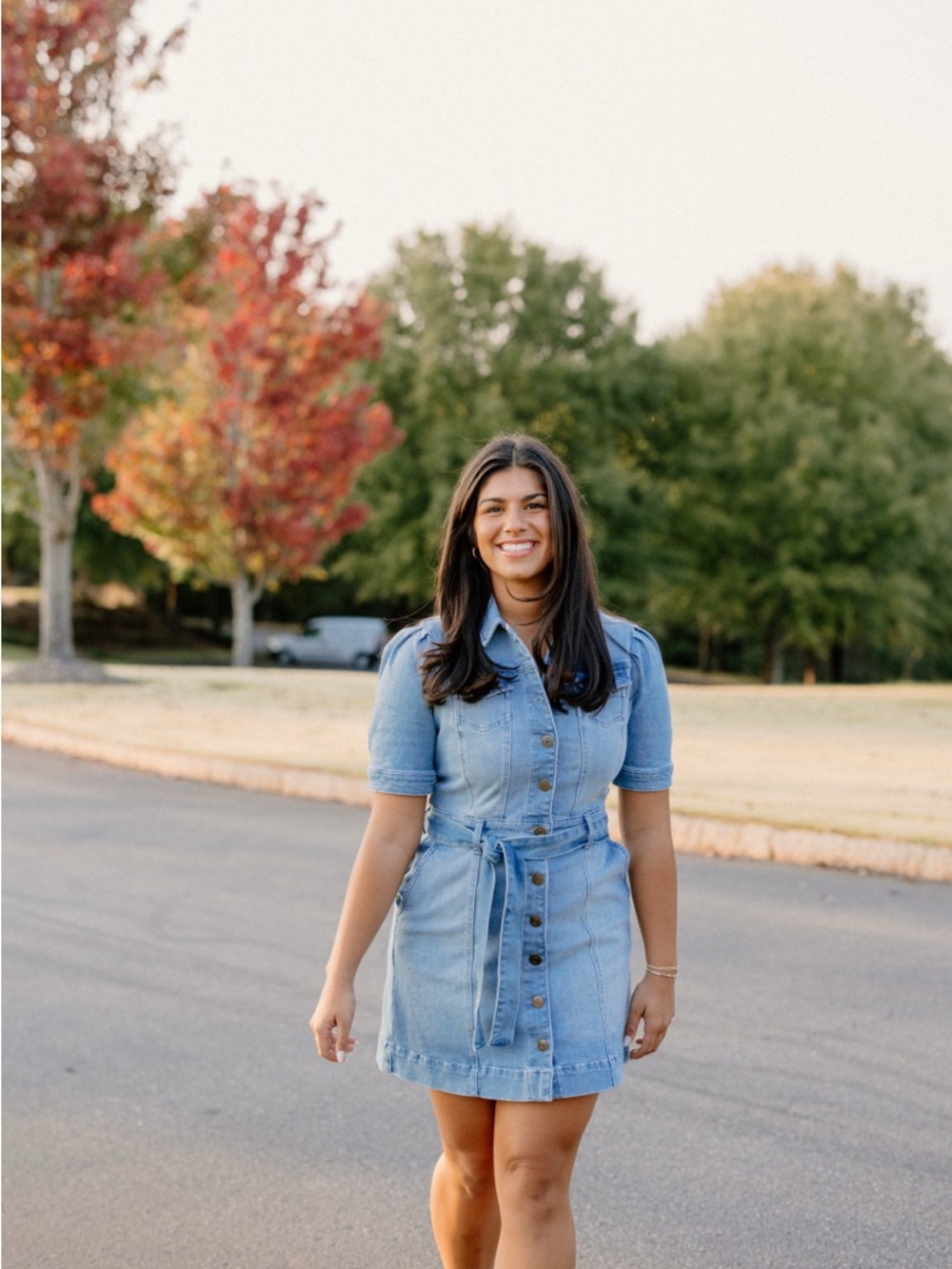 Chelsea & Violet Light Blue Denim Button-Front Mini Dress